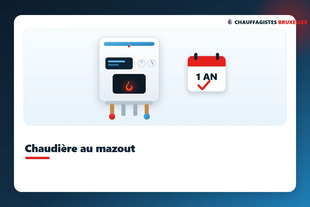 Mazoutketel in Brussel die elk jaar door een erkend technicus onderhouden wordt